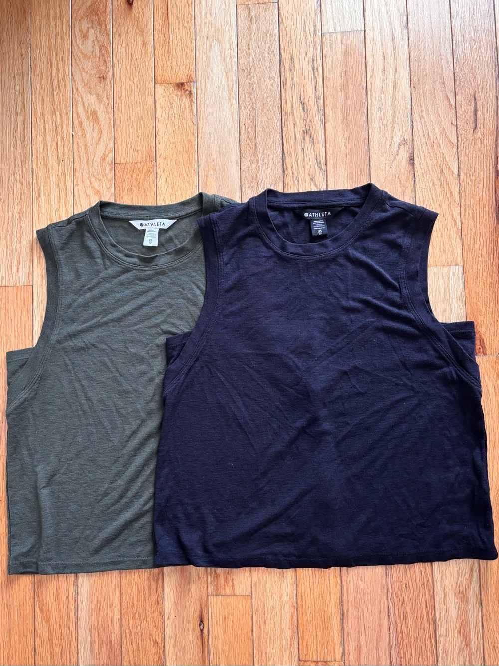 Athleta Tank Top Bundle XS Black Olive Sleeveless Basic Athleisure Modal